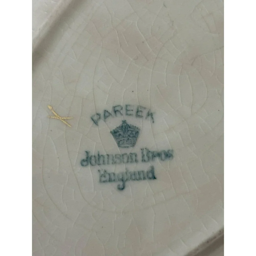 Antique Johnson Bros Pareek England Floral Oval Side Dish Server 8
